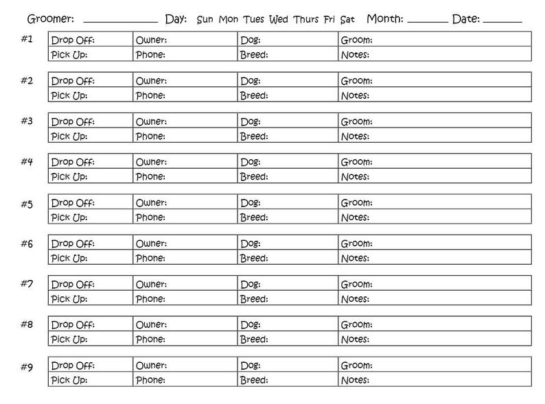 Grooming Appointment Book Etsy