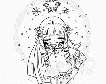 Snowflake Fairy - DIGITAL STAMP Instant Download
