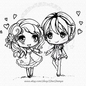 Be My Valentine DIGITAL STAMP Instant Download