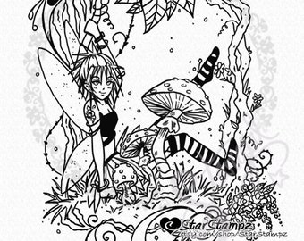 Flower Fairy ~ Snapdragon - DIGITAL STAMP Instant Download for Cards & Crafts