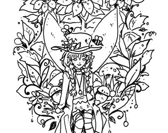 Flower Fairy ~ Sunflower - DIGITAL STAMP Instant Download for Cards & Crafts