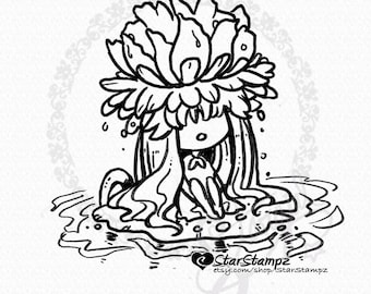 Water Lily - DIGITAL STAMP Instant Download