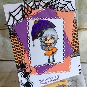 Goth Girl DIGITAL STAMP Instant Download for Cards & Crafts image 2