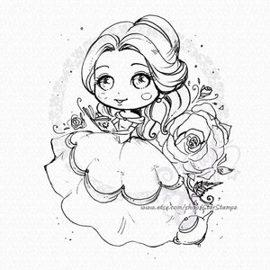 Beauty Chibi DIGITAL STAMP Instant Download