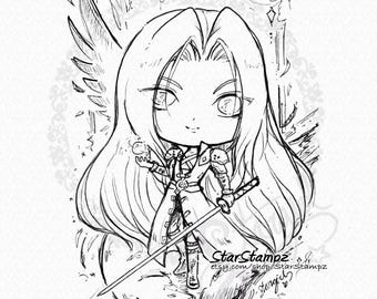 Angel of One Wing DIGITAL STAMP Instant Download