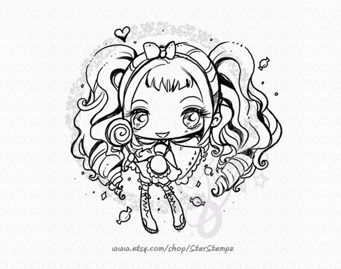 Candy Girl DIGITAL STAMP Instant Download - Etsy