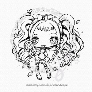 Candy Girl - DIGITAL STAMP Instant Download