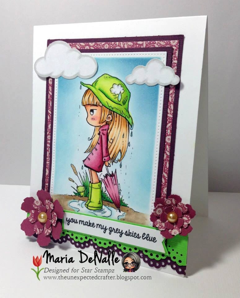 Spring Rain DIGITAL STAMP Instant Download - Etsy