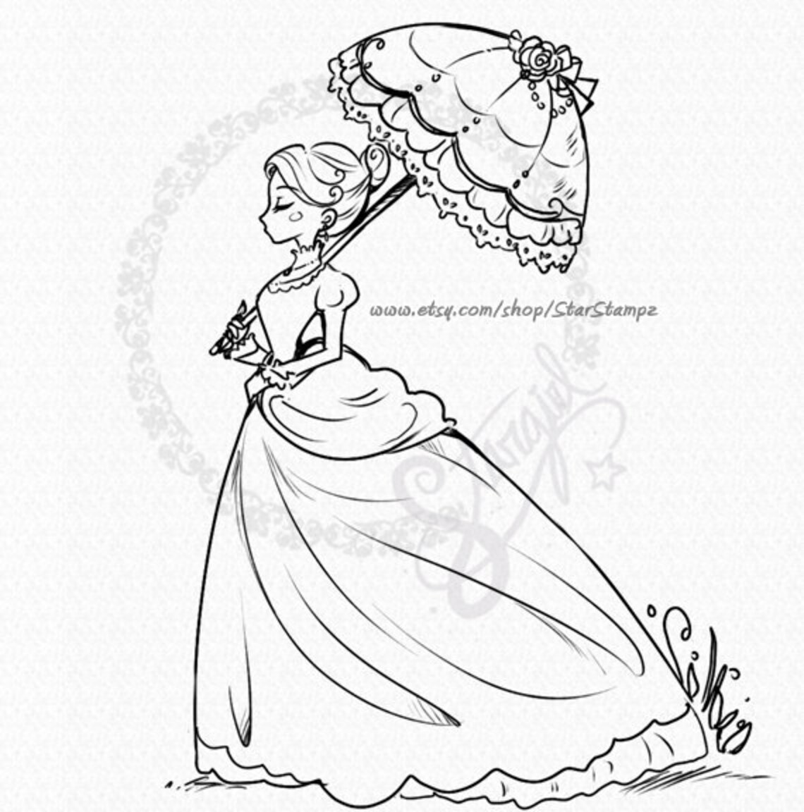 English Lady DIGITAL STAMP Instant Download - Etsy