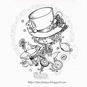 Mad Hatter Chibi DIGITAL STAMP Instant Download