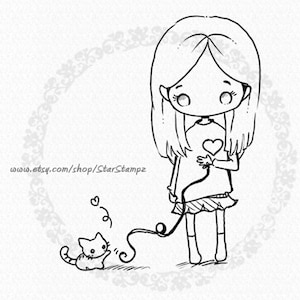 Ficelle rouge Kitty Love TIMBRE NUMÉRIQUE Téléchargement instantané
