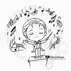 The Music Conductor DIGITAL STAMP Instant Download