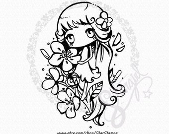 Spring Flower DIGITAL STAMP Instant Download