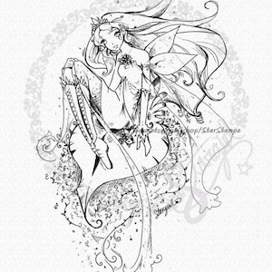 Fairy Throne - DIGITAL STAMP Instant Download for Cards & Crafts