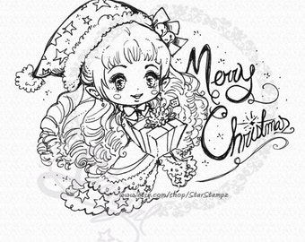 Christmas Elf - DIGITAL STAMP Instant Download for Coloring or Crafts