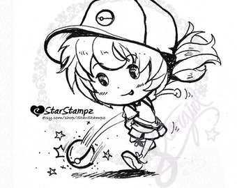 Gotta Catch 'Em All Pokemon DIGITALE STEMPEL Instant Download