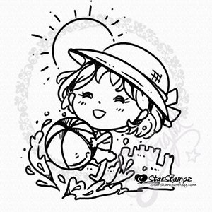 Beach Days - DIGITAL STAMP Instant Download
