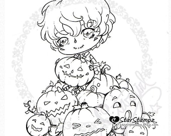 Pumpkin Pile DIGITAL STAMP Instant Download