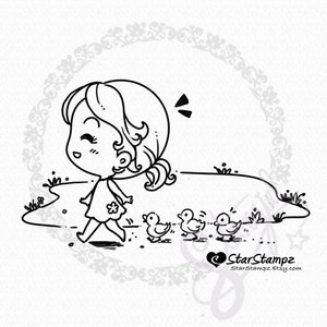 Duckling March DIGITAL STAMP Instant Download