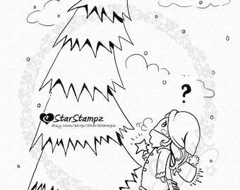 Christmas Star - DIGITAL STAMP Instant Download for Coloring or Crafts
