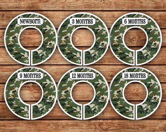 6 Custom Baby Closet Dividers | Camo | 033
