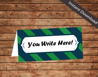 Vintage Train Food Card Tent Labels - INSTANT DOWNLOAD | Birthday, Boy, Blue, Green | Printable - 104