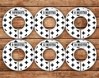 Baby & Adult Closet Size Dividers - Set Of 6 Buffalo Plaid Plastic Dividers For 1.5" Rod, Includes 60 Labels - View #6