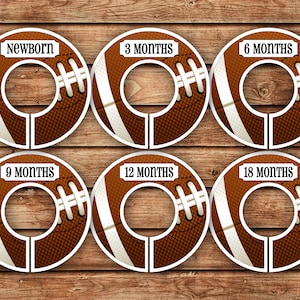 6 Custom Baby Closet Dividers | Football | 017
