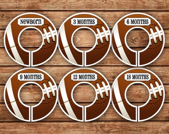 6 Custom Baby Closet Dividers | Football | 017