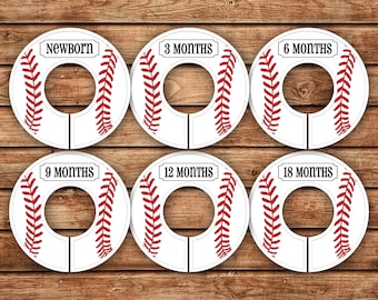 6 Custom Baby Closet Dividers | Baseball | 016