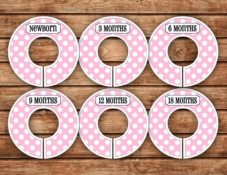 6 Custom Baby Closet Dividers Pink With White Dots 039 Etsy