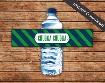 Vintage Train "Chugga Chugga" Water Bottle Labels - Birthday Party Printable (Digital Download)