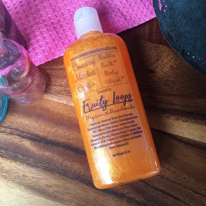 Fruit Loops Liquid Bubble Bath Vegan Body Wash 8.5 oz Valentines