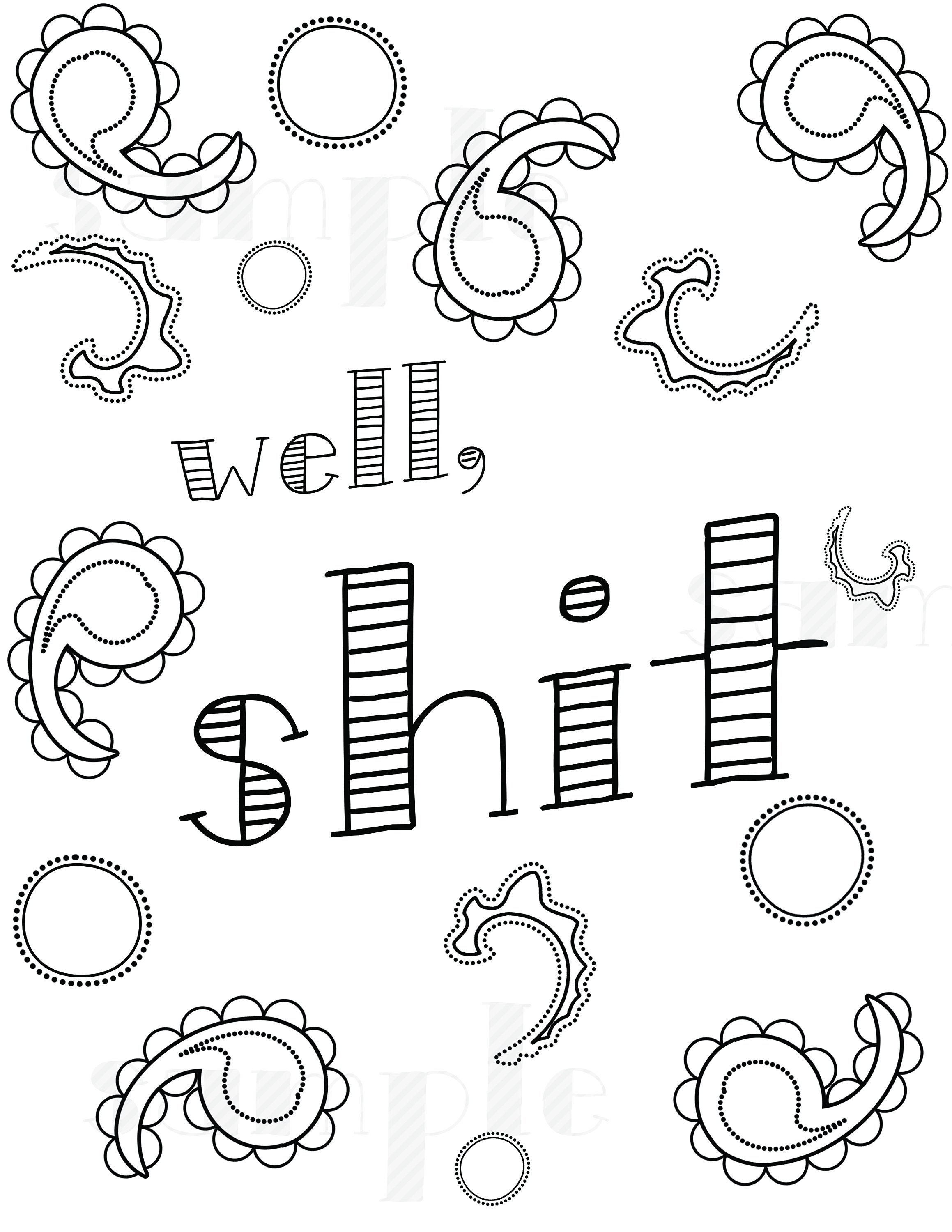 MATURE Offensive Coloring Page Well Sh PDF Adult Digital Etsy