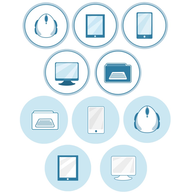 invites websites Commercial Use Instant Download Flat Vector Technology Icons Graphics for DIY printables digital projects cards