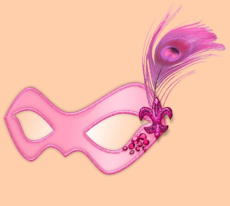 pink mardi gras mask