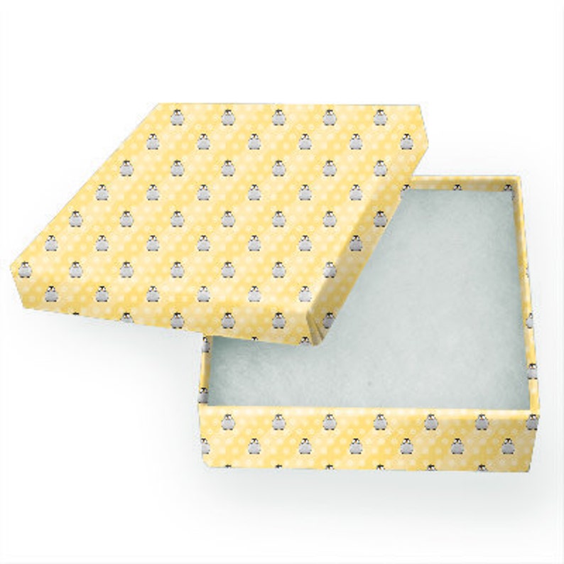 4 inch square DIY box template Instant Download Penguins Printable Gift Box Template 1 inch tall gift box