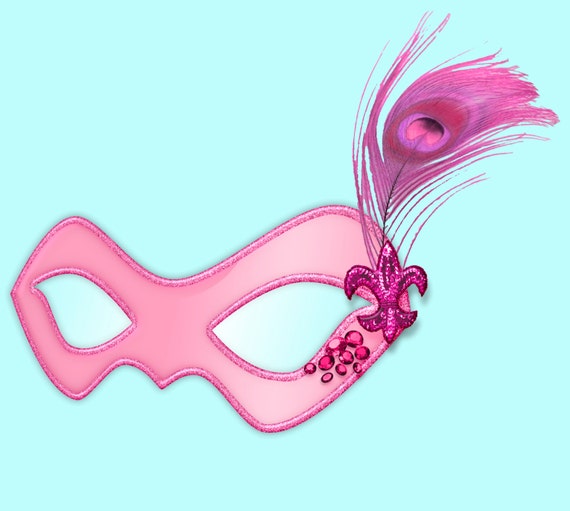 Pink Masquerade Ball/ Mardi Gras / Halloween Mask / Clip Art | Etsy