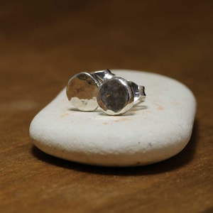 Handmade hammered recycled stud earrings