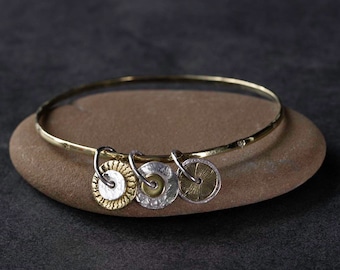 Handmade Brass and silver Tribal bangle