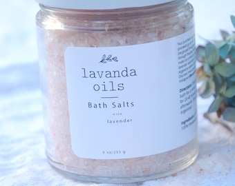 Bath Salts / / Pink Himalayan bath salts infused with lavender