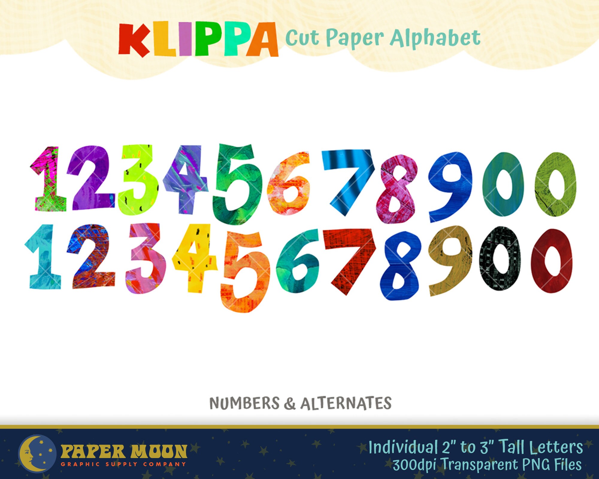 Klippa Alphabet Handpainted cut paper letters for Etsy