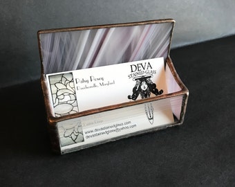 Business Card Holder, Stained Glass