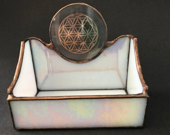 Business Card Holder, Stained Glass