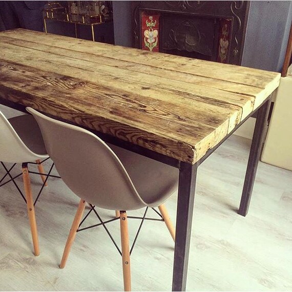Reclaimed Industrial Chic 6 8 Seater Dining Table Bar Cafe Etsy