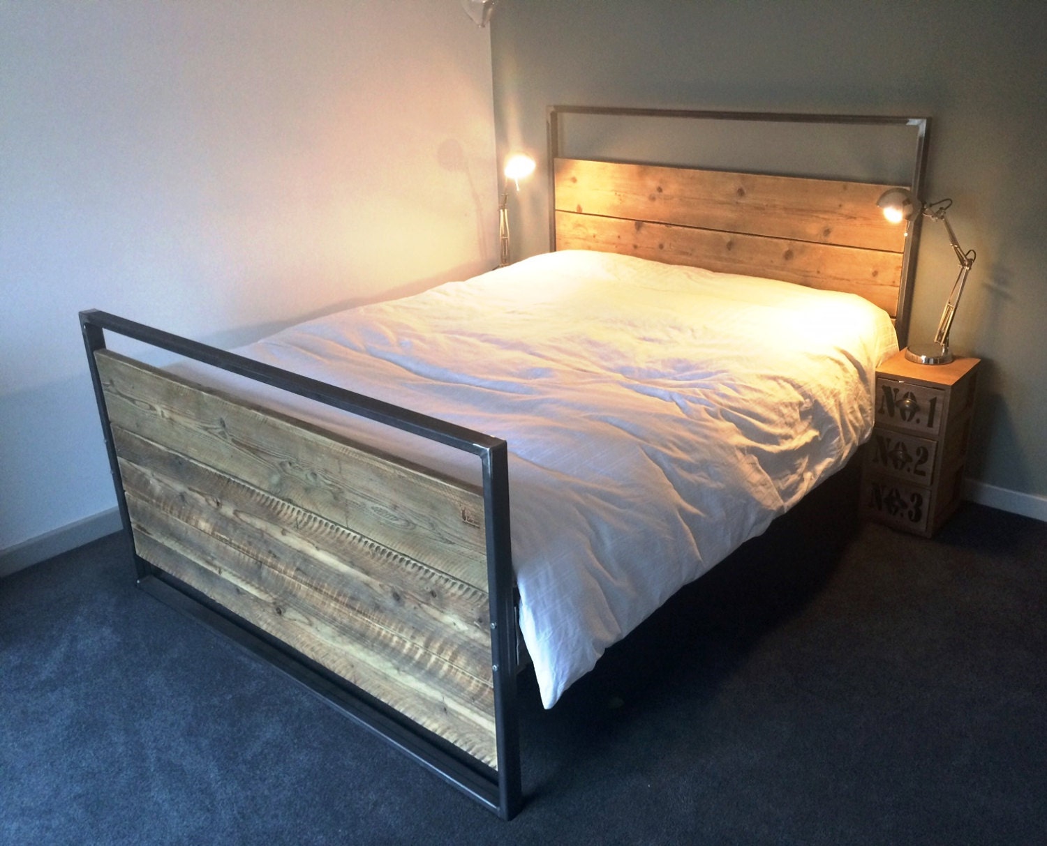 Reclaimed Industrial Chic Hand Made King Size Bed ...