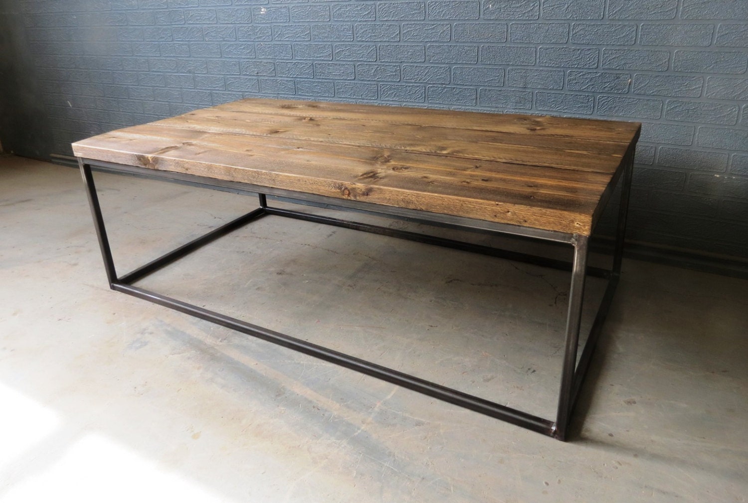 Industrial Chic Style Reclaimed Custom Coffee Table TV Stand | Etsy