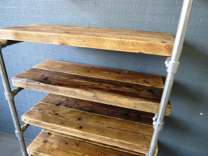 Reclaimed Industrial Chic Custom Made Scaffold Pipe Shelving Etsy