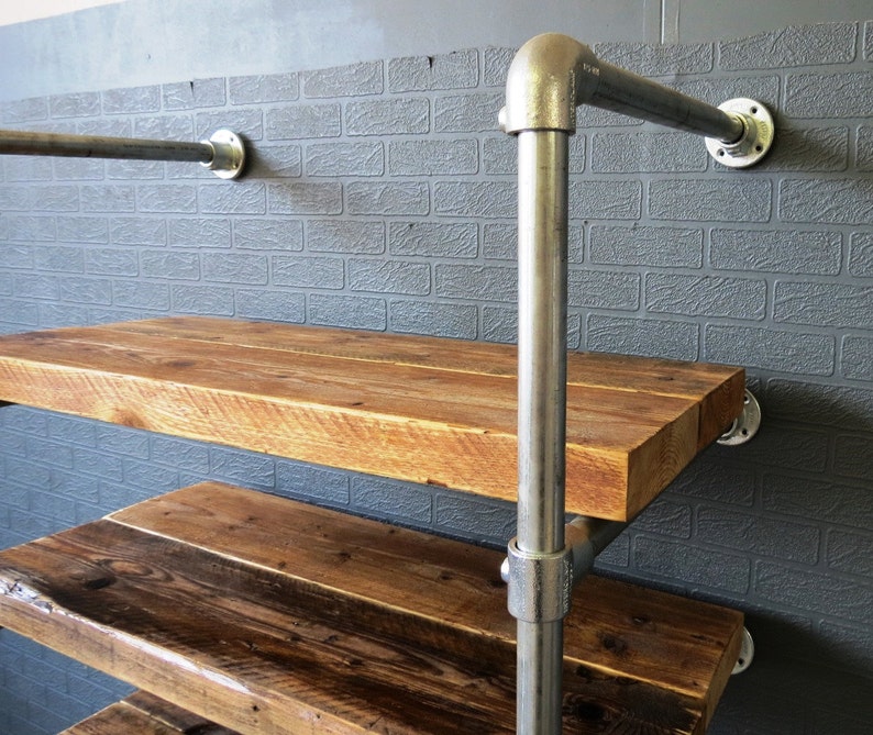 Reclaimed Industrial Chic Custom Made Scaffold Pipe Shelving Etsy