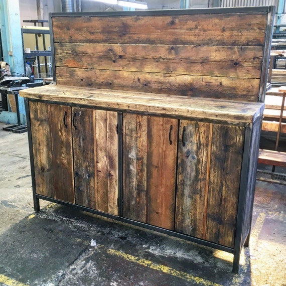 Reclaimed Industrial Chic Rustic Sideboard Dresser Cupboard Etsy